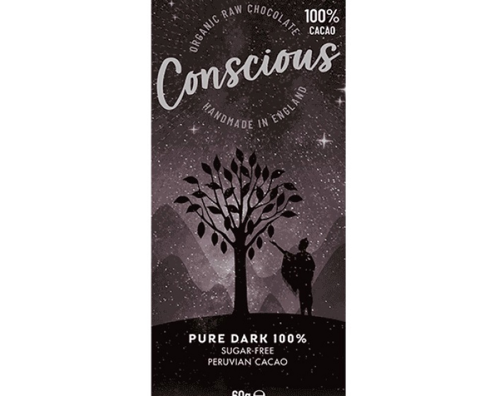 Conscious Pure Dark 100% Raw Chocolate Bar