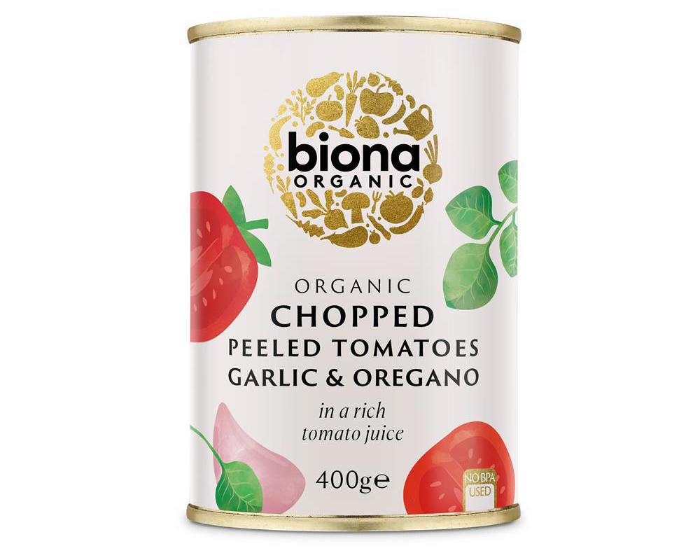 Organic Chopped Tomatoes with Garlic and Oregano 400g