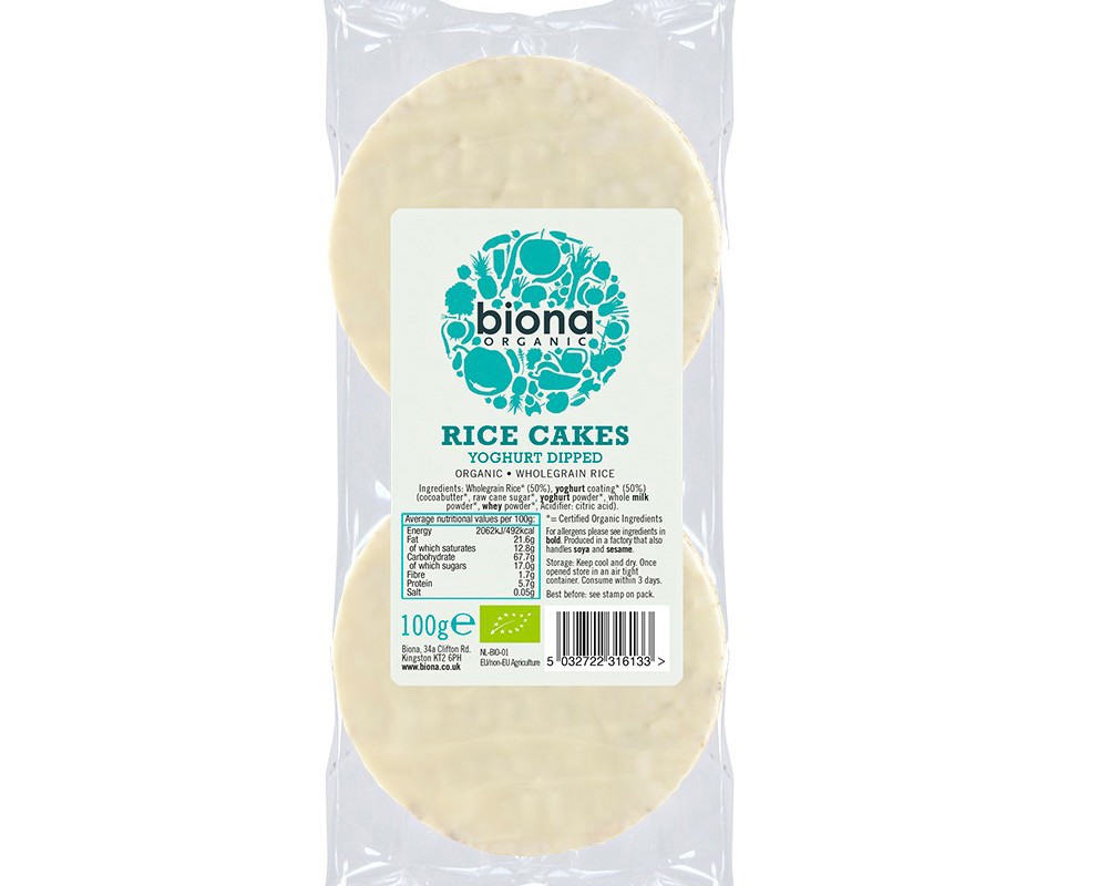 Organic Yoghurt Coated Rice Cakes 100g