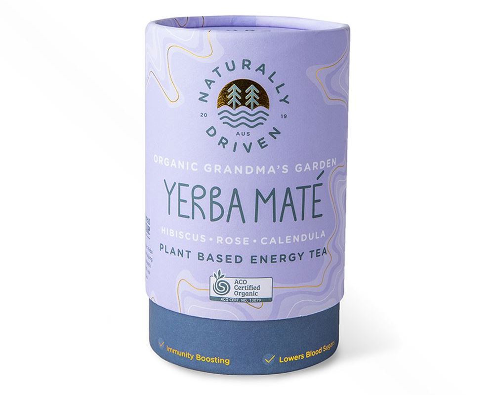 Tea Organic: Yerba Maté: Loose Leaf Blend - Grandma's Garden (Cylinder) (LTD to stock- BB10/08/2023)