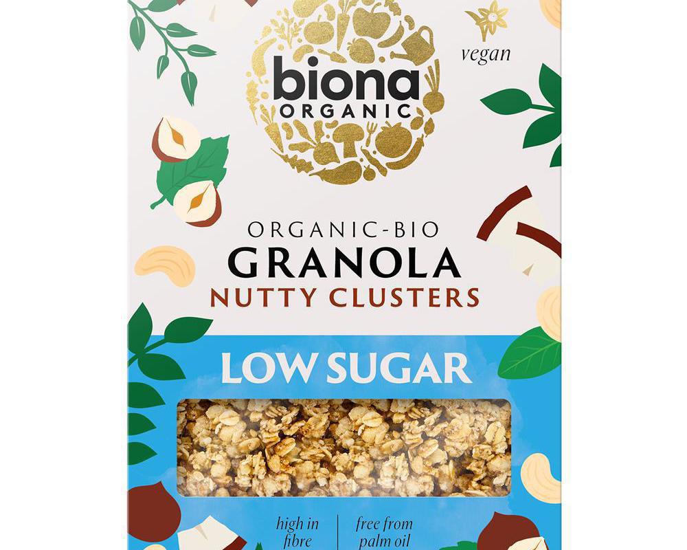 Biona Organic Granola Nutty Clusters Low Sugar 375g