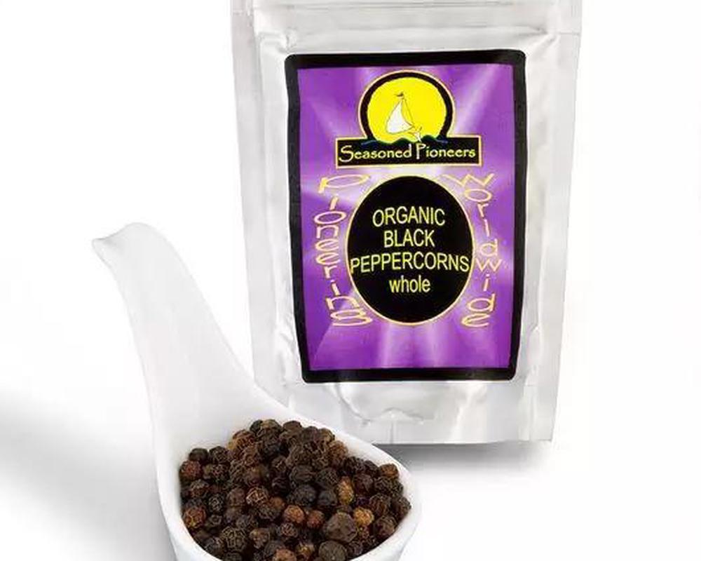 Seasoned Pioneers Organic Black Peppercorns Whole