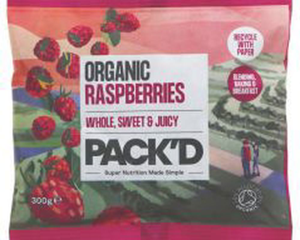 Pack'd organic raspberries