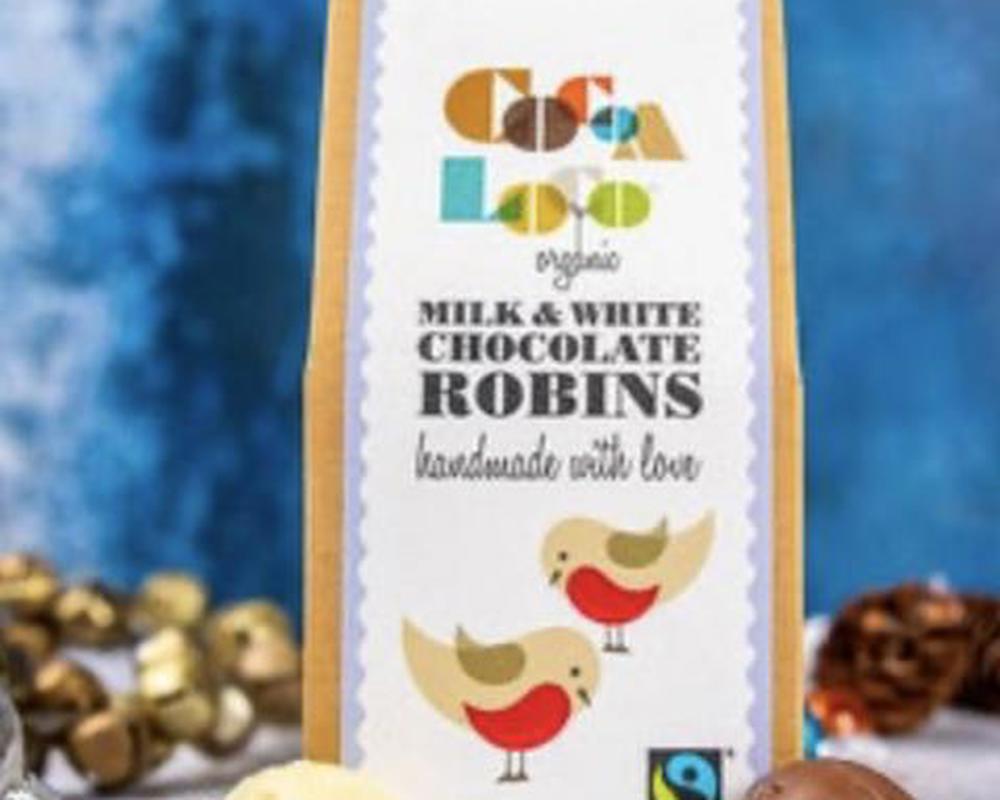 Cocoa Loco - Milk and White Little Choc Robin 100g