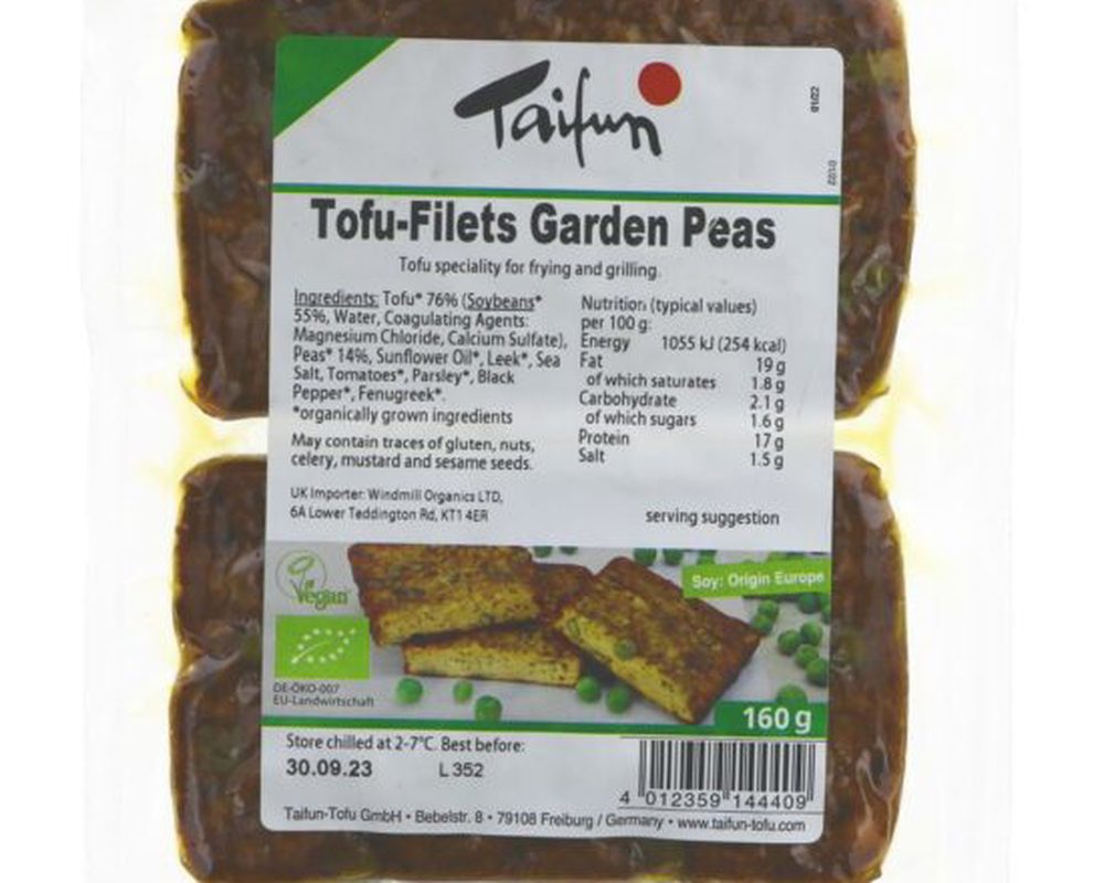 Tofu Fillets with Garden Peas (Taifun)