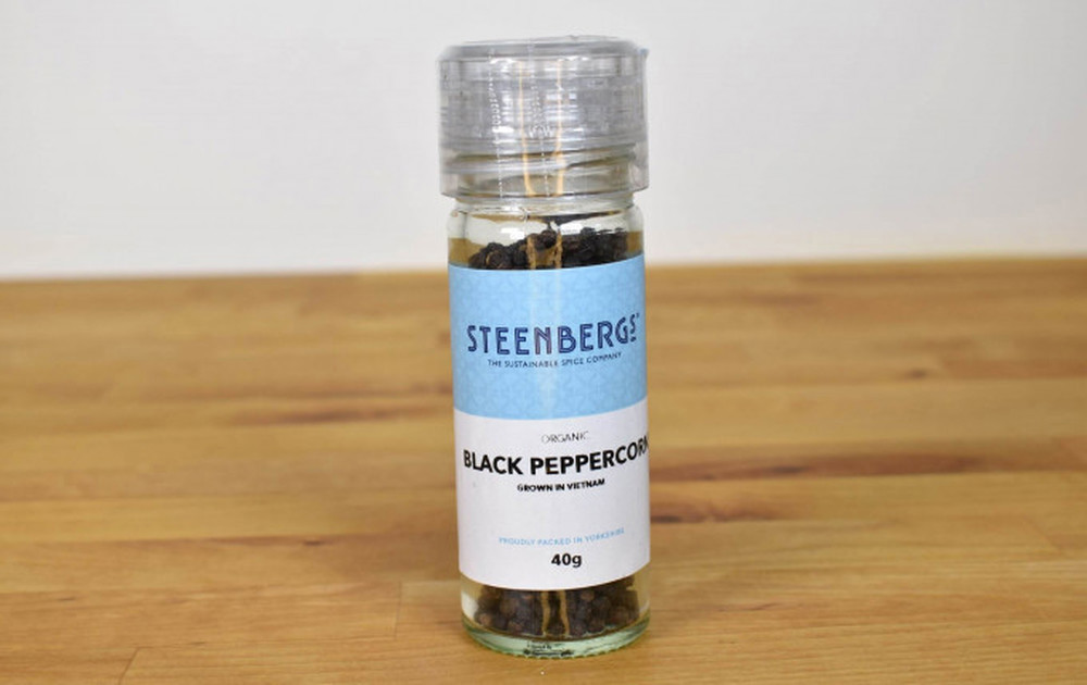 Steenbergs Organic Black Peppercorn grinder