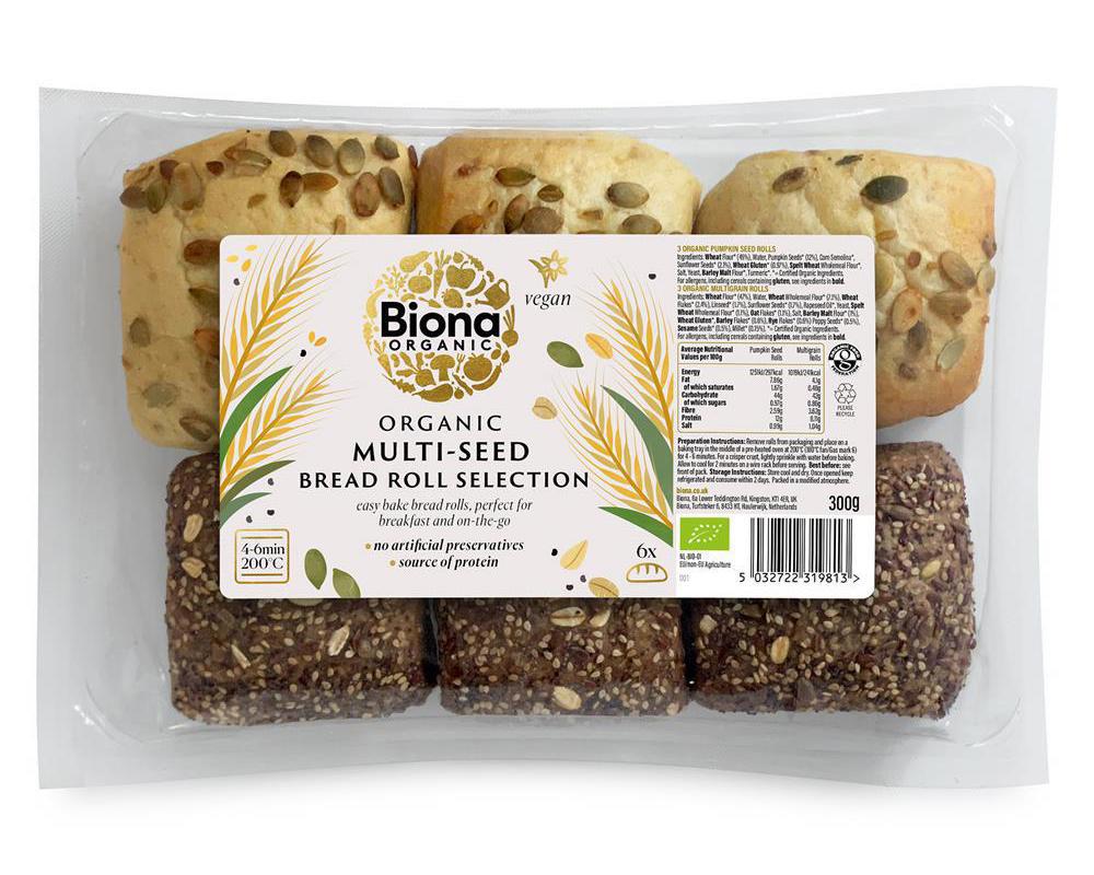 Organic Multi-Seed Bread Roll Selection 300g