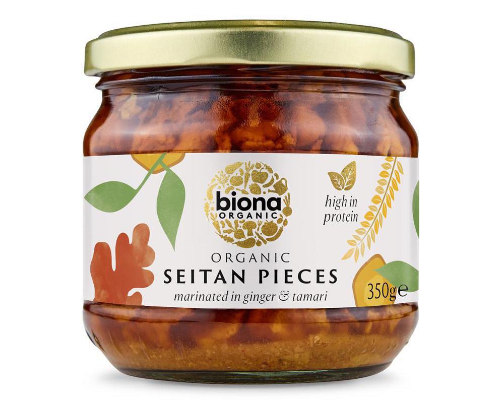 Organic Seitan Pieces marinated in ginger and soya sauce 350g