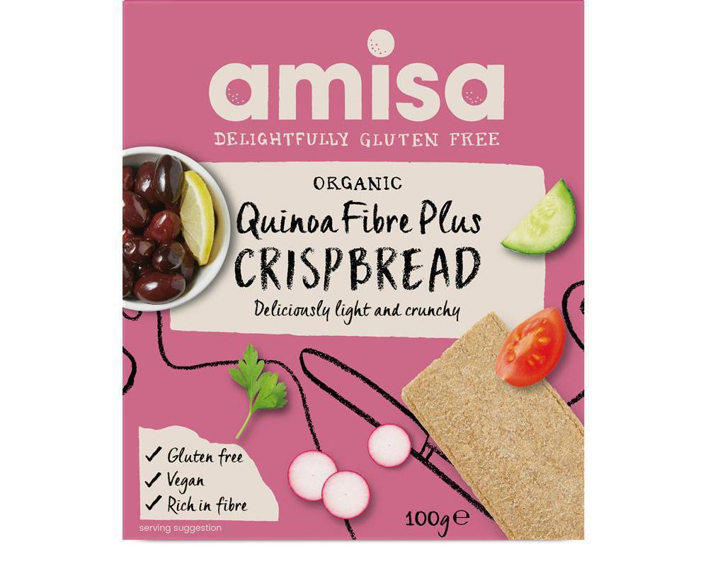 Amisa Gluten Free Quinoa Fibre Plus Crispbread Organic 100g