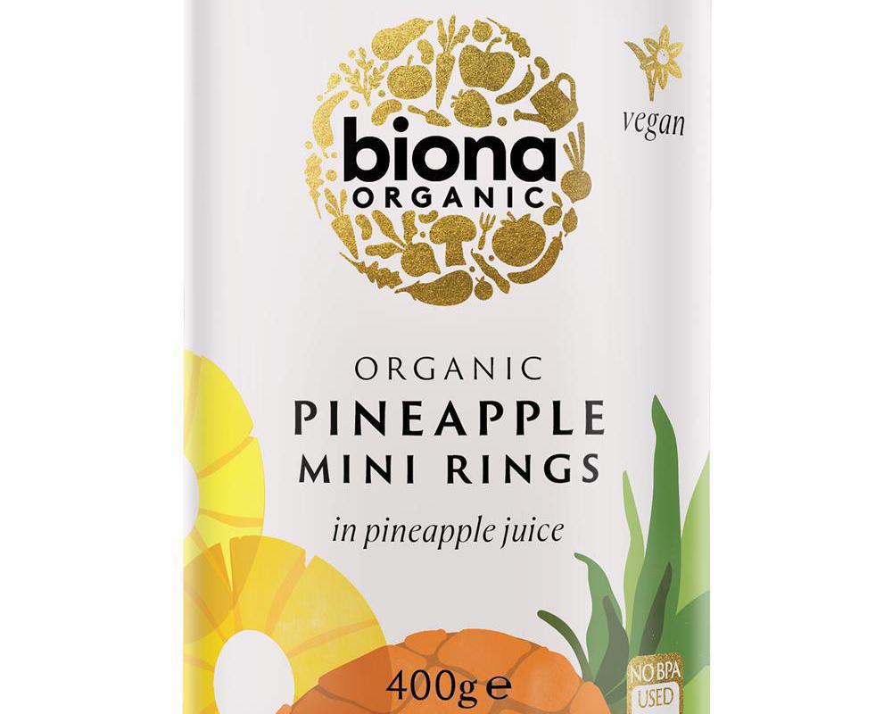 Mini Pineapple Rings in Pineapple Juice Organic 400g