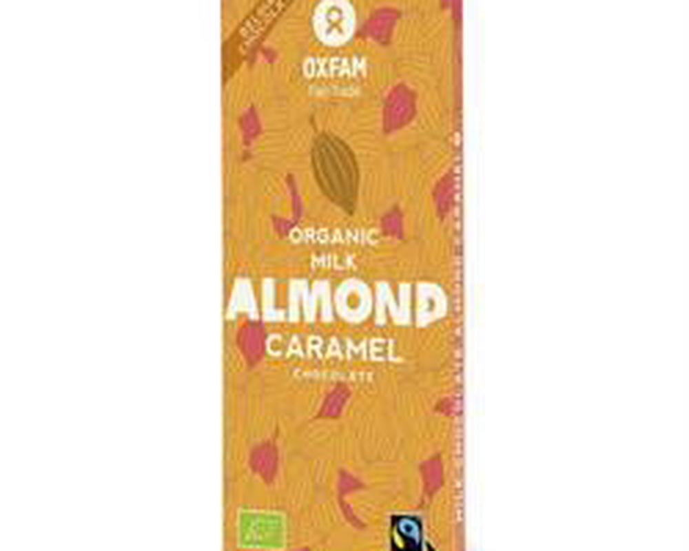 Oxfam Fair Trade - ORGANIC Milk Chocolate Almond-Caramel 100golate
