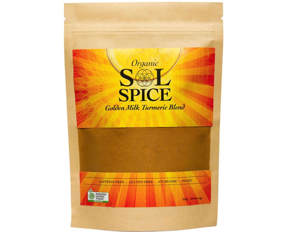 Golden Milk Blend Organic: Sol Spice - Turmeric (Ayurvedic Powder) - SOL (LIMITED - BB 05/12/2023)