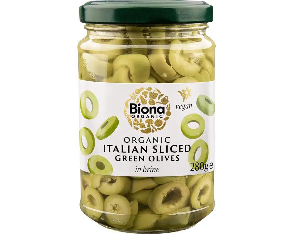 Olives Sliced Green in Brine - Organic