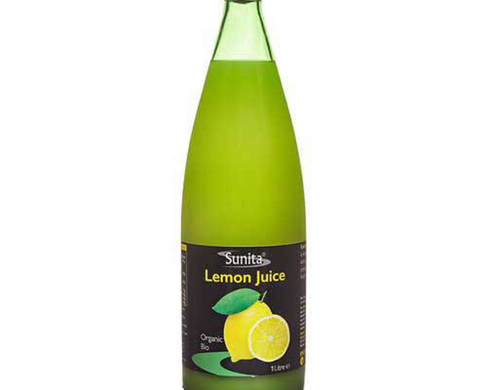 Lemon Juice - Sunita organic in glass bottle