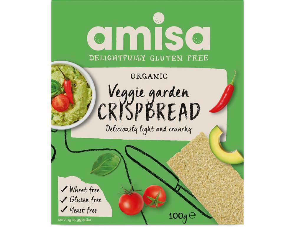 Amisa Gluten Free Veggie Garden Crispbread Organic 100g