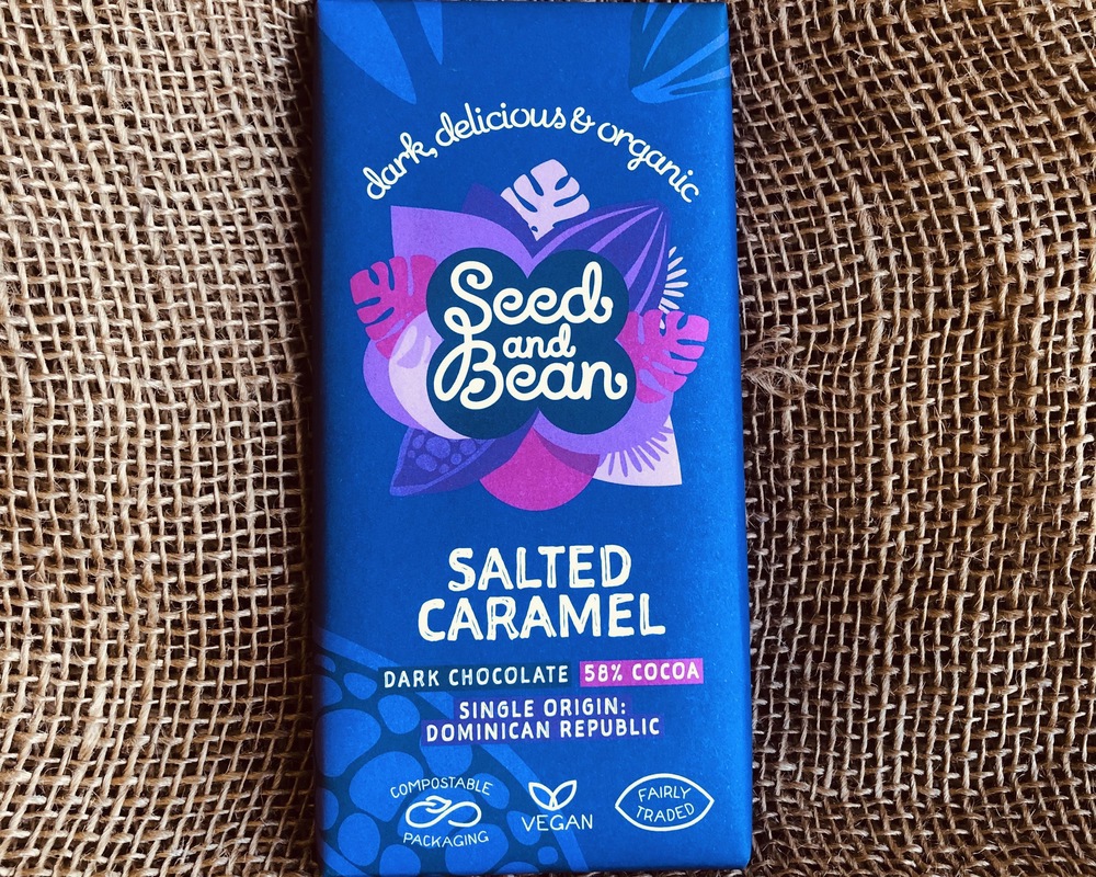 Seed & Bean Salted Caramel Organic Dark Chocolate 58% (75g) (Ve)