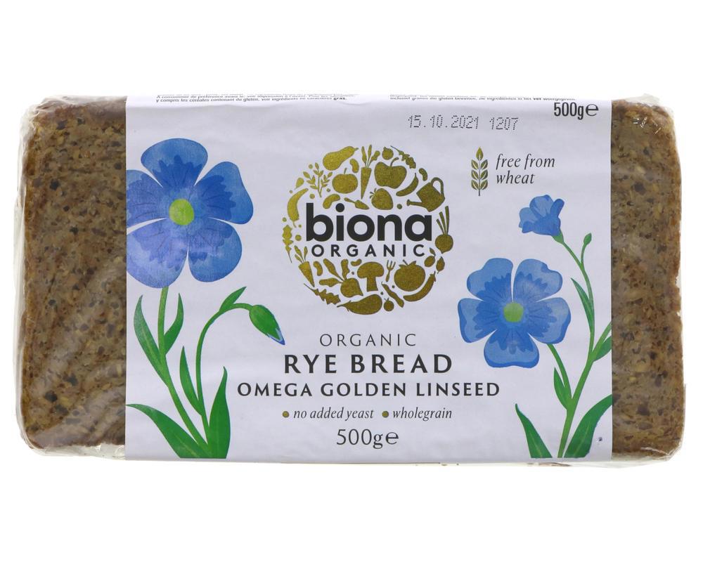 Organic Rye Bread Omega Golden Linseed - 500G