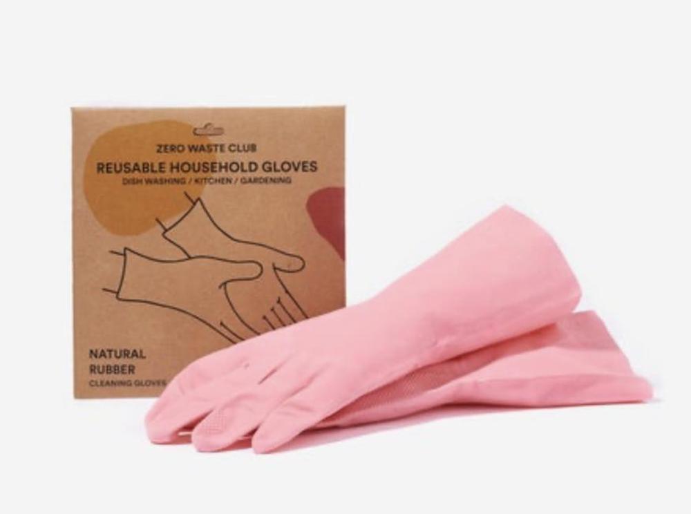 The Zero Waste Club - Natural Rubber Cleaning Gloves for Household, Kitchen