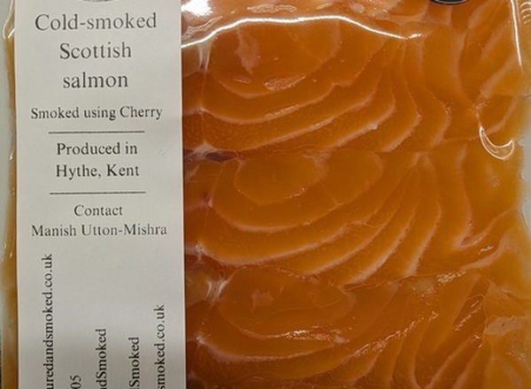 Cherry wood cold smoked salmon