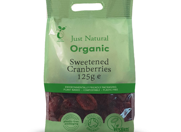 Organic Sweetened Dried Cranberries - 125g