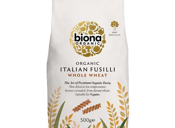 Organic Wholewheat Fusilli Pasta 500g