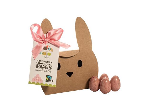 Organic White Chocolate & Raspberry Mini Eggs 140g