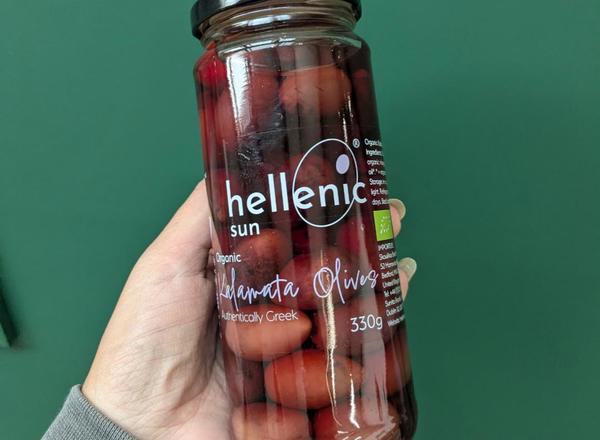 Organic kalamata black olives