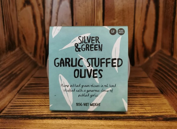 Silver and Green Olives Garlic Stuffed