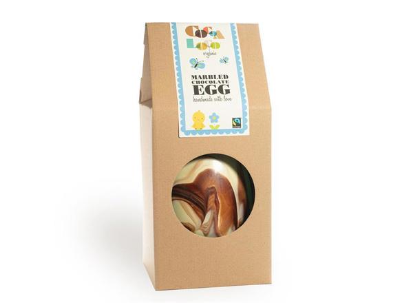 Organic Marbled Chocolate Egg Filled With Milk Buttons 225g