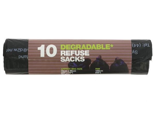 d2w oxo-biodegradable refuse sacks 10 pc