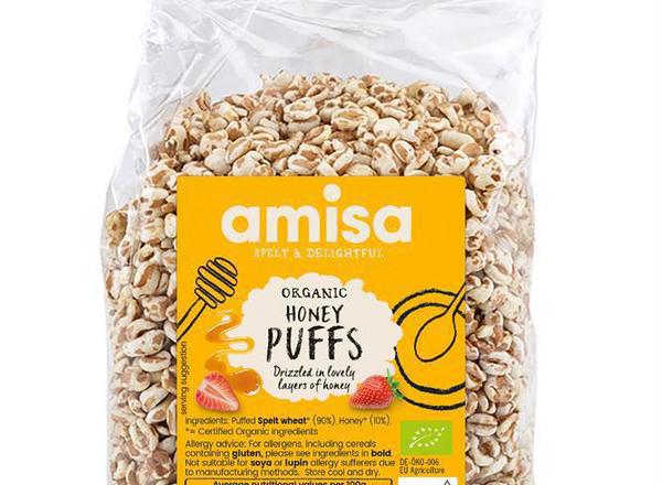 Amisa Organic Spelt honey Puffs with Honey 200g