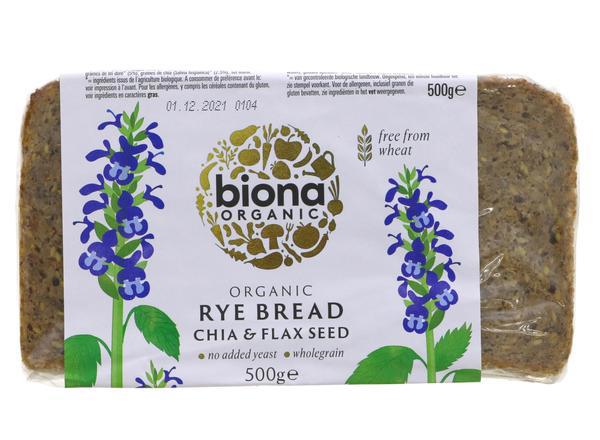 Organic Rye Bread Chia & Flax - 500G
