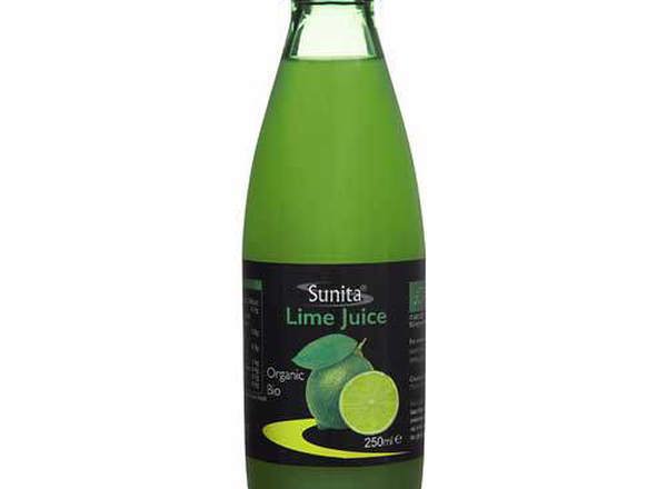 Lime Juice - Sunita organic in a glass bottle