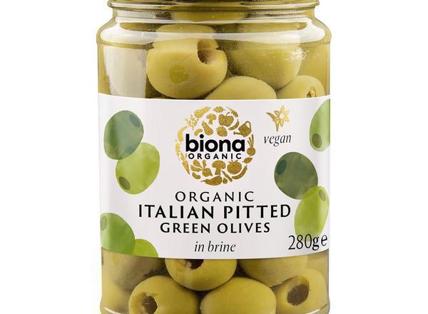 Biona Pitted Green Olives in Brine Organic 280g