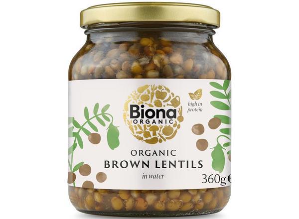 Organic Brown Lentils in Glass Jars 360g