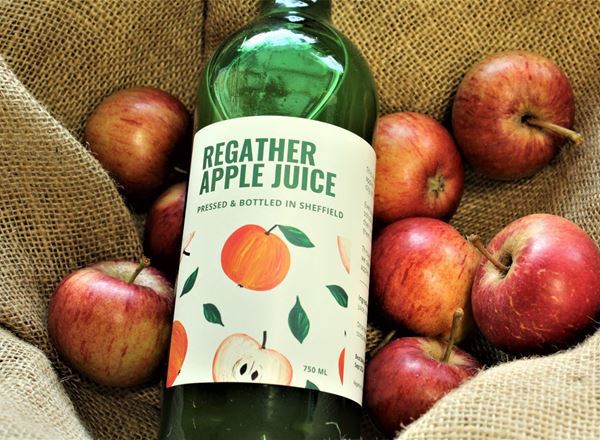 Regather Apple Juice, 100%, Hand pressed in Sheffield.