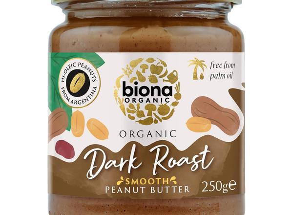 Biona Hi Oleic Dark Roast Peanut Butter Organic Smooth 250g