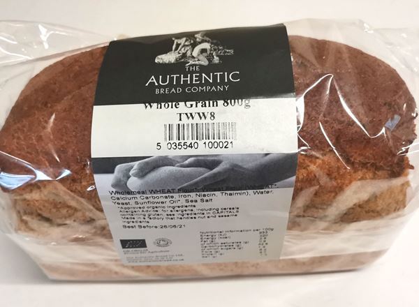 Authentic Large Organic Wholemeal bread (unsliced)
