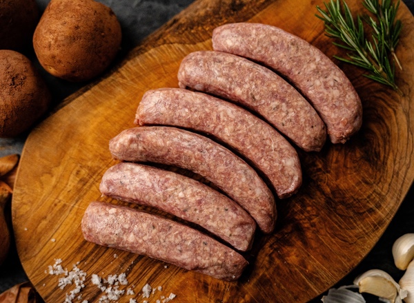 Organic Old English Sausages - Pack of 6 (approx 500g) (frozen)