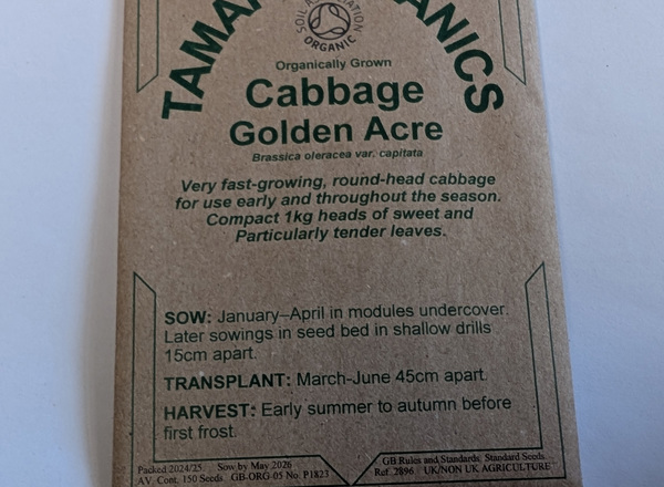 (Seeds) Cabbage - Goldenacre