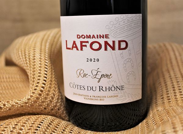Organic Red Wine, Domaine Lafond Cotes du Rhone Roc-Epine, 2020