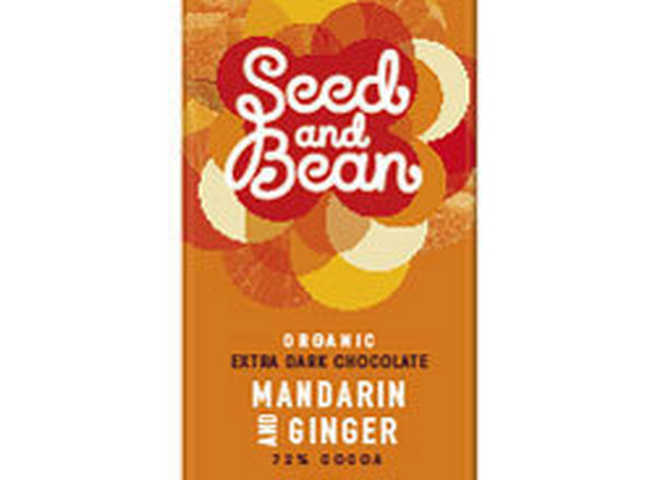 Seed & Bean Organic Extra Dark Mandarin Ginger Chocolate Bar 75g