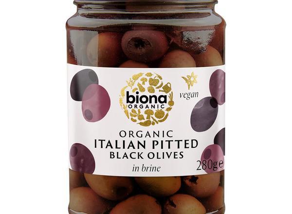 Biona Pitted Black Olives in Brine Organic 280g