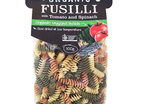 Pasta Organic: Fusilli Tomato & Spinach - HG