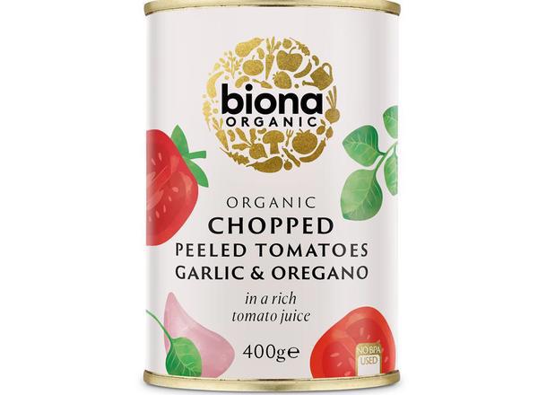 Organic Chopped Tomatoes with Garlic and Oregano 400g