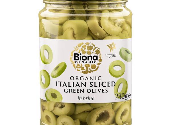 Italian Sliced Green Olives in Brine Organic 280g