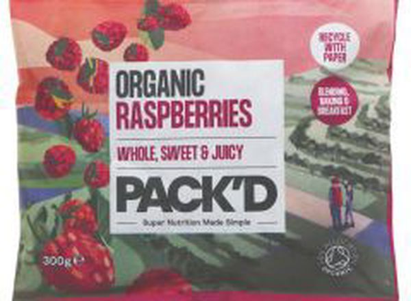 Pack'd organic raspberries