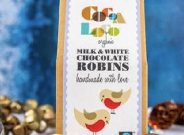 Cocoa Loco - Milk and White Little Choc Robin 100g