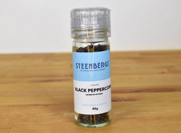 Steenbergs Organic Black Peppercorn grinder