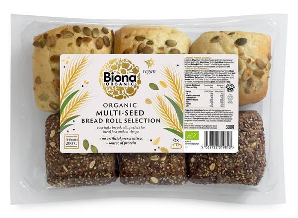 Organic Multi-Seed Bread Roll Selection 300g